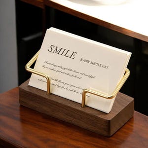 Holz Visitenkartenhalter Schreibtisch Organizer Ständer für Office Tabletop Memo Counter Aufbewahrungsregal Zubehör