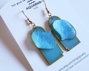 Aquarius Orchid Petal Earrings | Zodiac Air Sign Jewelry, Handmade Floral Statement