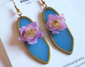 Pisces Water Lily Earrings | Whimsical Floral Zodiac Jewelry