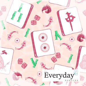 Mahjong Seamless Pattern: Bam, Dots, Craks (Digital Download)