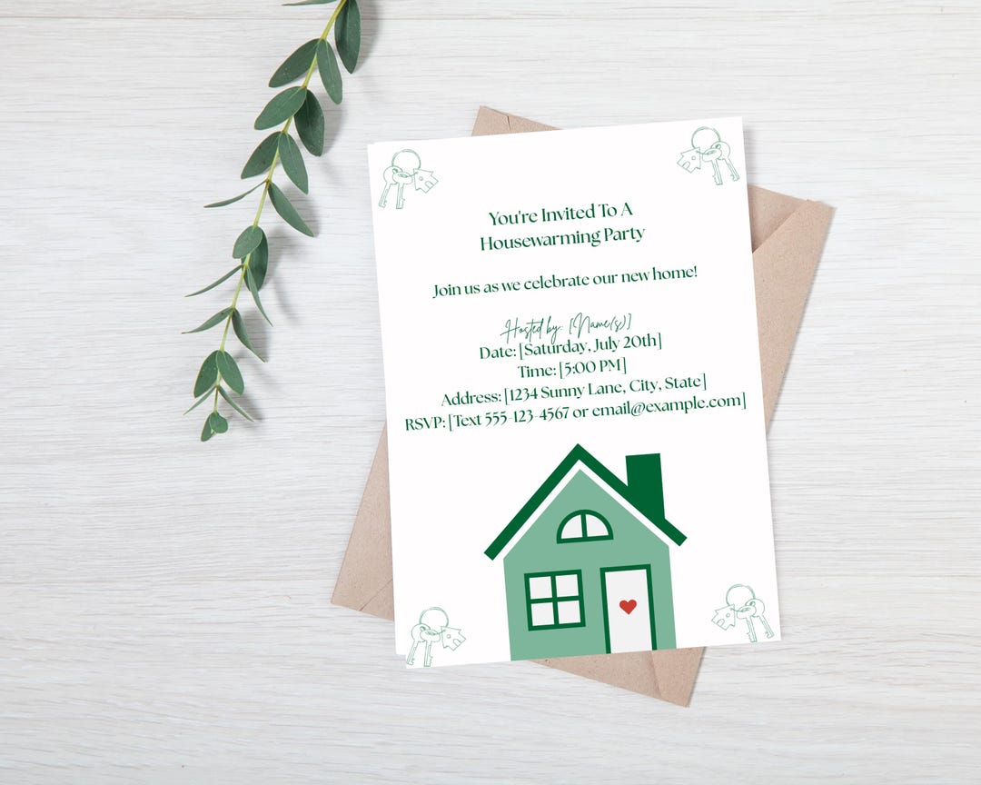 Editable House Warming Invitation Template Canva Digital Download 5x7 ...