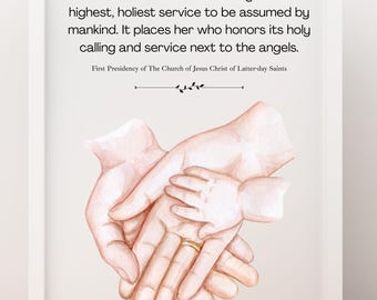 Motherhood Scripture Art Print: LDS Quote (Digital Download)