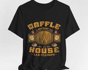 3AM Title Fight Champion Waffle House |  Fight Club T-Shirt | Vintage Wrestling Breakfast Tee