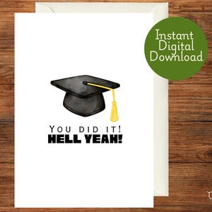 Carte de remise des diplômes, Hell Yeah, vous l'avez fait, Carte des diplômés, Carte des diplômés minimale, Vierge à l'intérieur