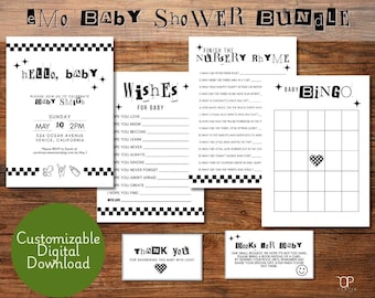 Paquete de Baby Shower Emo: Tema Pop Punk Personalizable (Descarga Digital)