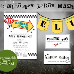 Customizable Pop Punk Party Bundle: Emo Theme Invitation, Banner (Digital Download)