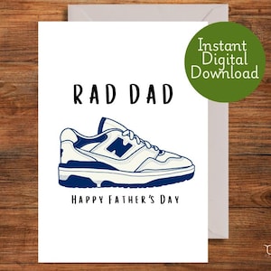 Cartão de Dia dos Pais, Tênis, Sapatos de Pai, Pai Radical, Cartão Engraçado de Dia dos Pais, Interior em Branco