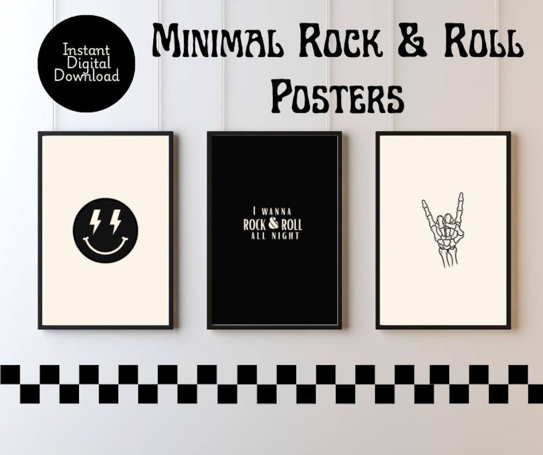 Emo Rocker Poster Minimal Rock & Roll Posters: Emo Skater Wall Art (digital Download) - Etsy