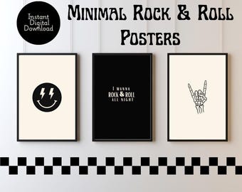 Minimal Rock & Roll Posters: Emo Skater Wall Art (Digital Download)