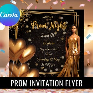 Prom Send Off Flyer: Editable Canva Template (Digital Download)