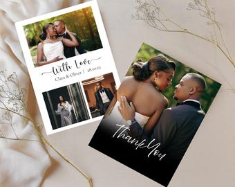 Editable Wedding Thank You Card Template | Minimalist Design (Instant Download)