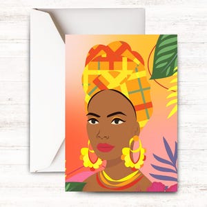 Caribische wenskaart koningin, Caribische wenskaart, Madras, verjaardag, Moederdag, tropisch