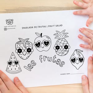 Fruits - 7 bilingual coloring sheets to help your littles learn and practice new Spanish words!
