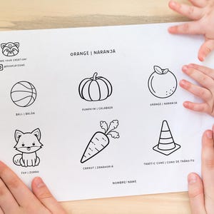 Colors -7 bilingual coloring sheets to help your littles learn and practice new Spanish words!