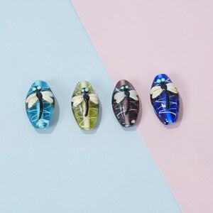 Handmade Murano Glass Dragonfly Bead – Venetian Lampwork Charm for DIY Jewelry Making | Unique Glass Bead for Bracelets, Necklaces, Earrings