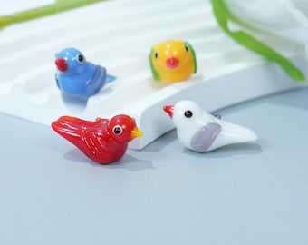 Cuenta de pájaro de cristal 3D hecha a mano: amuleto de la suerte para joyería.