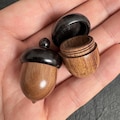 Hand Carved Rosewood Acorn Pinecone Box Pendant, Wooden DIY Jewelry Finding, Mini Keepsake Trinket Container product logo