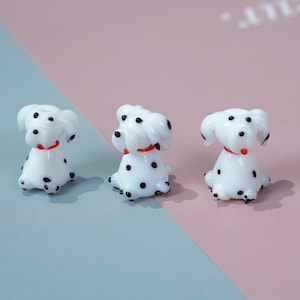 1PC Handmade Glass Dog Beads, Lampwork Puppy Beads with Hole, Animal Spacer Beads for DIY Jewelry, Cute Pet Charm Supplies