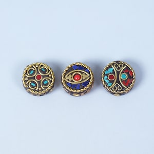 Handmade Nepal Cloud Back Connector, Copper Wire Inlay Base for Tibetan Buddha Amulet and DIY Jewelry