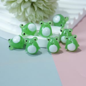 2 STÜCKE Handgefertigte Glas Frosch Perlen, niedliche Lampwork Tier Perlen mit Loch, DIY Schmuckherstellung Zubehör, Kawaii Frosch Anhänger