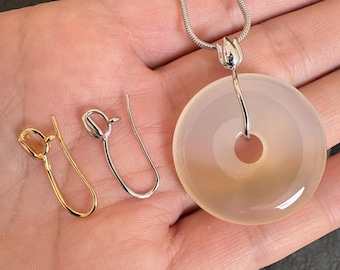 18K Gold Plated Lotus Copper  Safety Buckle / Donut Pendant Clasp – Jewelry Findings, Minimalist Pendant Accessory