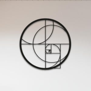Golden Ratio Metal Wall Art | Fibonacci Spiral Wall Decor |  Modern Office Decor | Home Decor | Golden Ratio Theme Gift | Housewarming Gifts