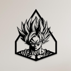 Goku Metal Wall Art | Anime-Inspired Wall Decor | Teen Room Wall Decor | Metal Wall Hangings | Gift for Anime Lovers | Dragon Ball Fans Gift