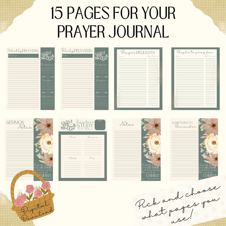 Floral Prayer Journal | Digital Printable for Daily Reflection & Growth ...
