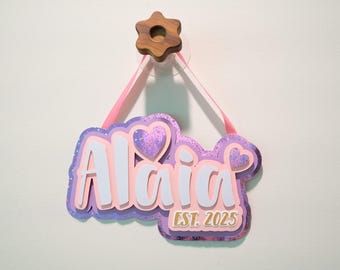 Personalized Nursery Name Sign: 3D Layered Paper Hearts Decor
