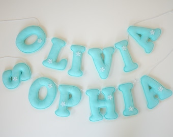 Personalized Felt Name Banner | Custom Stuffed Letters Garland | Nursery Decor, Baby Shower Gift, Kids Room Name Sign
