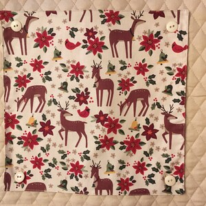 Placemats Set of 2, Tan Placemats, Fall Placemats, Quilted Placemats, Washable Placemats, Christmas Placemats, Floral Placemats