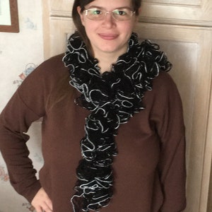Neck scarf, Black neck scarf, winter accessories, fashion accessories, Neck Warmer, Crochet Neck Scarf, Elegant Neck Scarf, Neck Scarf Women