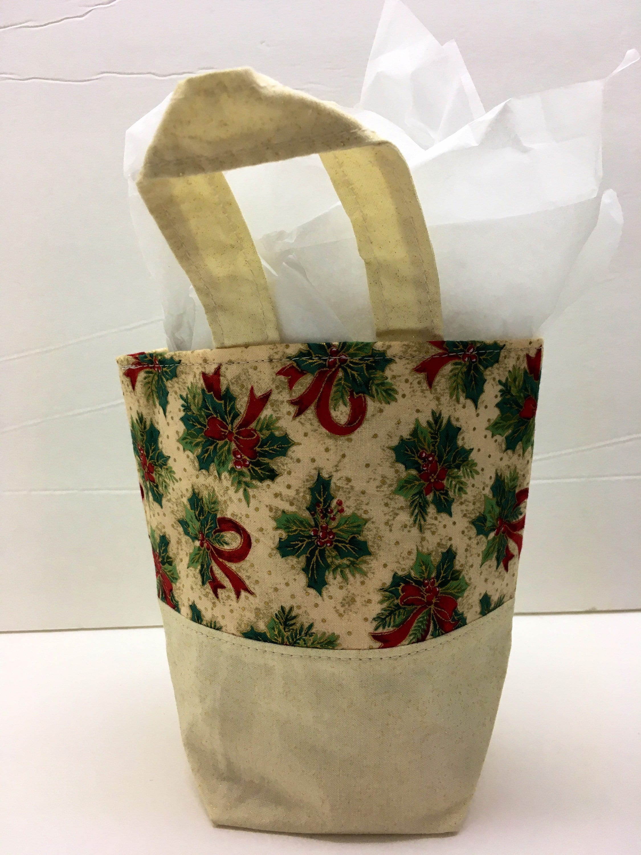 Fabric Gift Bags With Handles, Small Fabric Gift Bags for Christmas