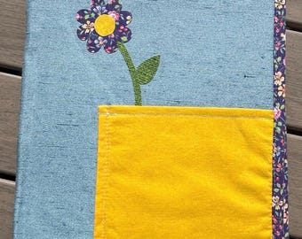 Floral Fabric Composition Notebook Cover, Padded, Reusable