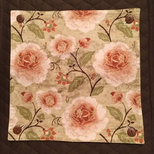 Placemats Set of 2, Brown Placemats, Fall Placemats, Floral Placemats, Washable Placemats, Sunflower Placemats