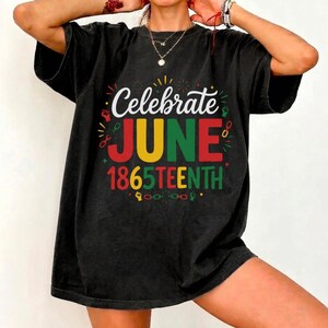 Vier juni Juneteenth T-shirt | Juneteenth 1865 Freedom Tee, comfortkleuren Juneteenth, shirt Juneteenth, zwart geschiedenisshirt, free-ish