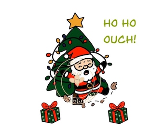 Christmas Santa Clipart PNG, Cozy Holiday Design (Transparent) NO white base.