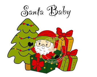 Christmas Santa Clipart PNG, Cozy Holiday Design (Transparent) NO white base.