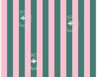 Pink & Green Striped Seamless Pattern | Retro Candy Stripe | Bold Preppy Color Block Stripes | Fun Girly Background | Instant Download