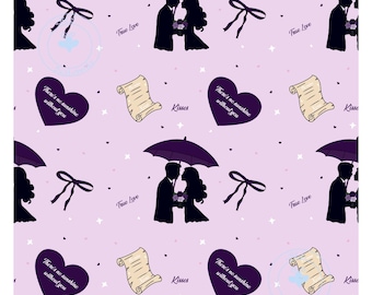 Silhouette Valentine Seamless Pattern | There’s No Sunshine Without You | Couple Umbrella png |