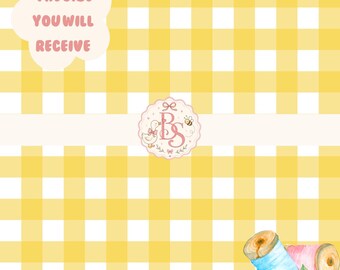 Yellow Gingham Seamless Pattern | Cottagecore Checkered Digital Fabric Print (Digital Download)