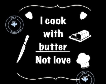 Funny Kitchen Quote | Black & White Cooking Design |kitchen Apron png  | Digital Download
