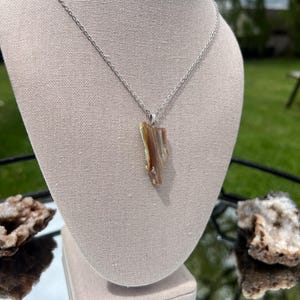 Amphibole Slice Silver Necklace