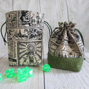 Zelda Dice Bag, Wind Waker Dice Bag, Legend of Zelda Dice Pouch, Nintendo Drawstring Bag, Link Dice Bag, D&D Bag, RPG Bag, Stand-up Dice Bag