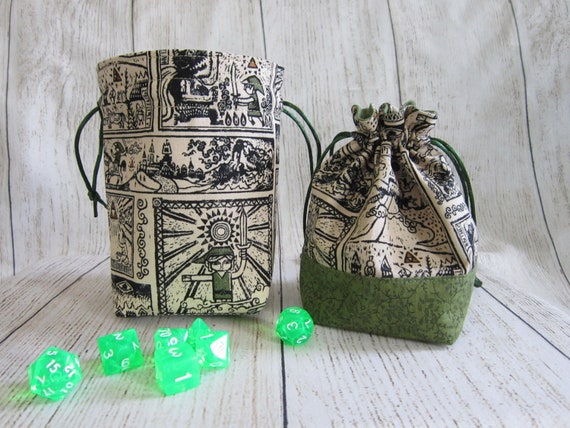 Zelda Dice Bag, Wind Waker Dice Bag, Legend of Zelda Dice Pouch, Nintendo Drawstring Bag, Link Dice Bag, D&D Bag, RPG Bag, Stand-up Dice Bag