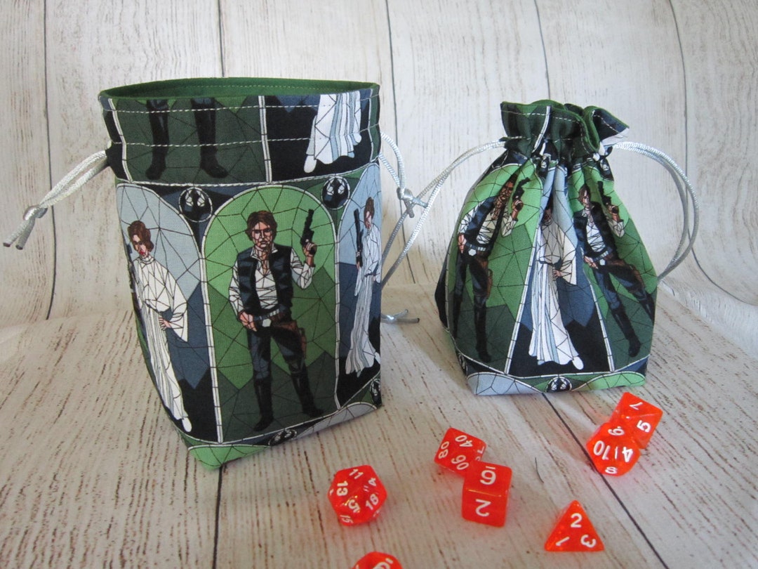 Star Wars Dice Bag, Stained Glass Dice Pouch, Han Drawstring Bag, Leia