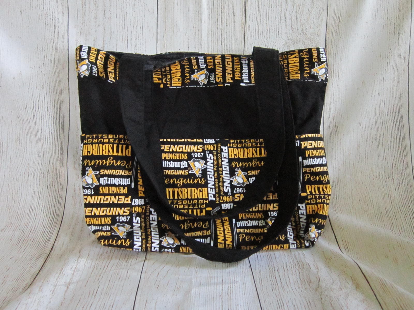 Pittsburgh Penguins Tote Bag Penguins Purse Large Book Bag Etsy UK