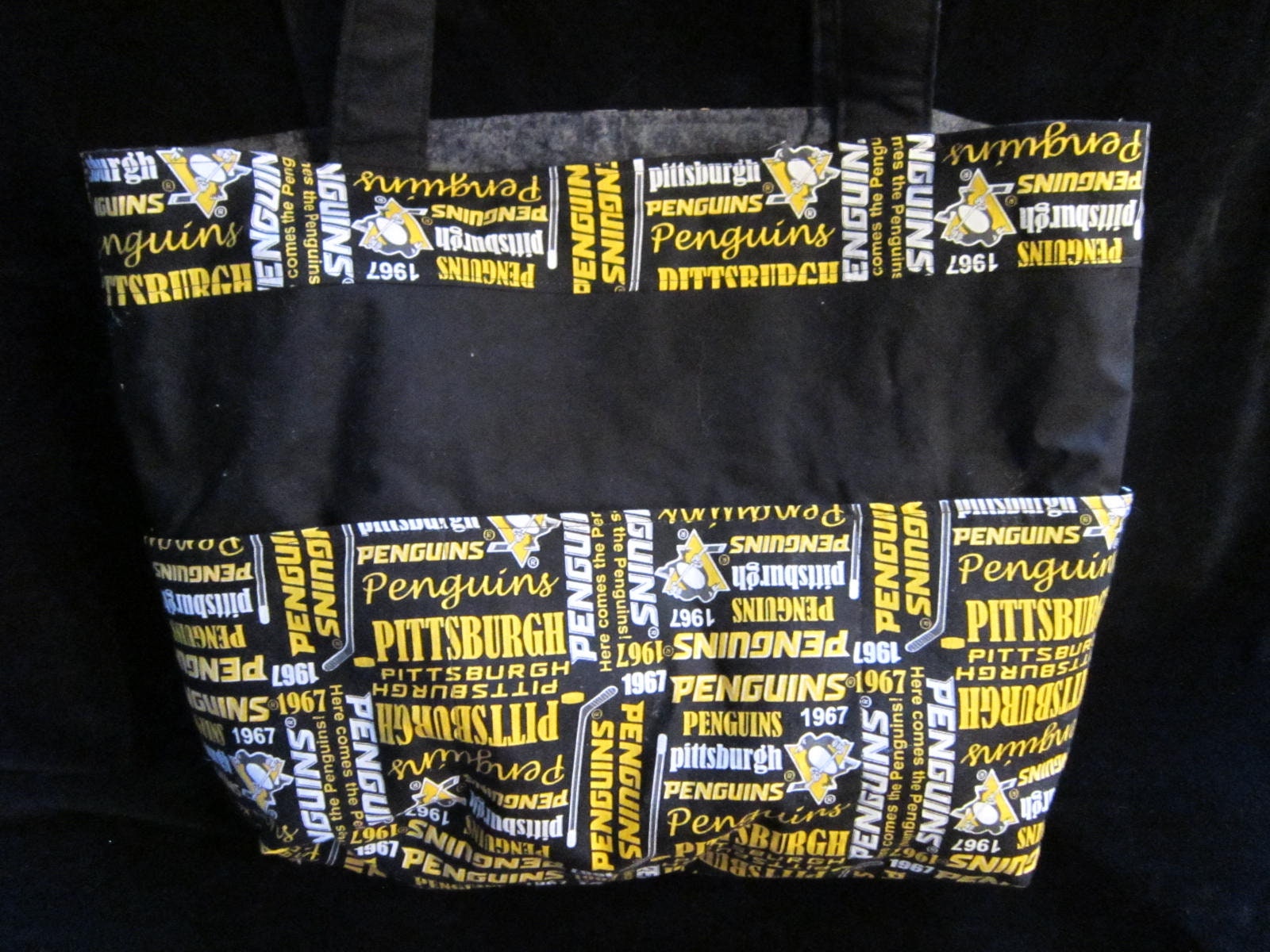 Pittsburgh Penguins Tote Bag Penguins Purse Large Book Bag Etsy UK