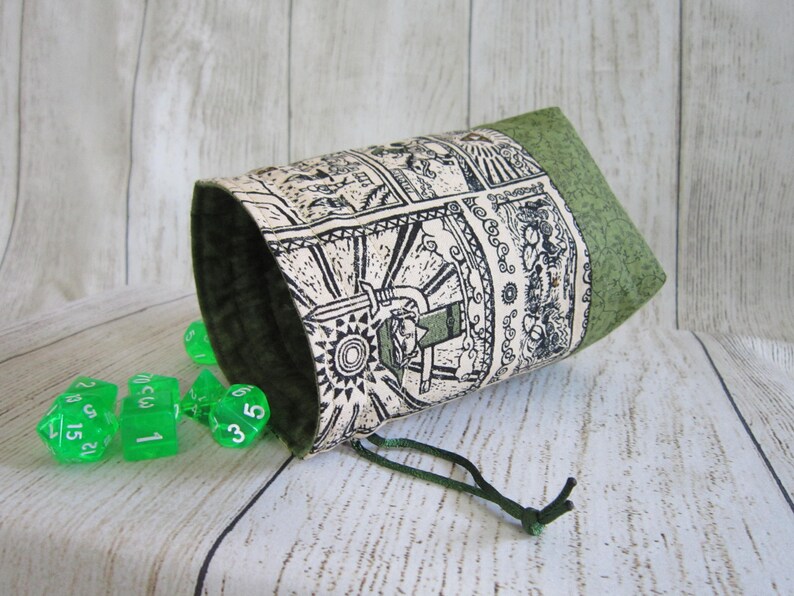 Zelda Dice Bag, Wind Waker Dice Bag, Legend of Zelda Dice Pouch, Nintendo Drawstring Bag, Link Dice Bag, D&D Bag, RPG Bag, Stand-up Dice Bag image 4