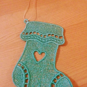 One 1 Embroidered Lace Christmas Ornaments image 1